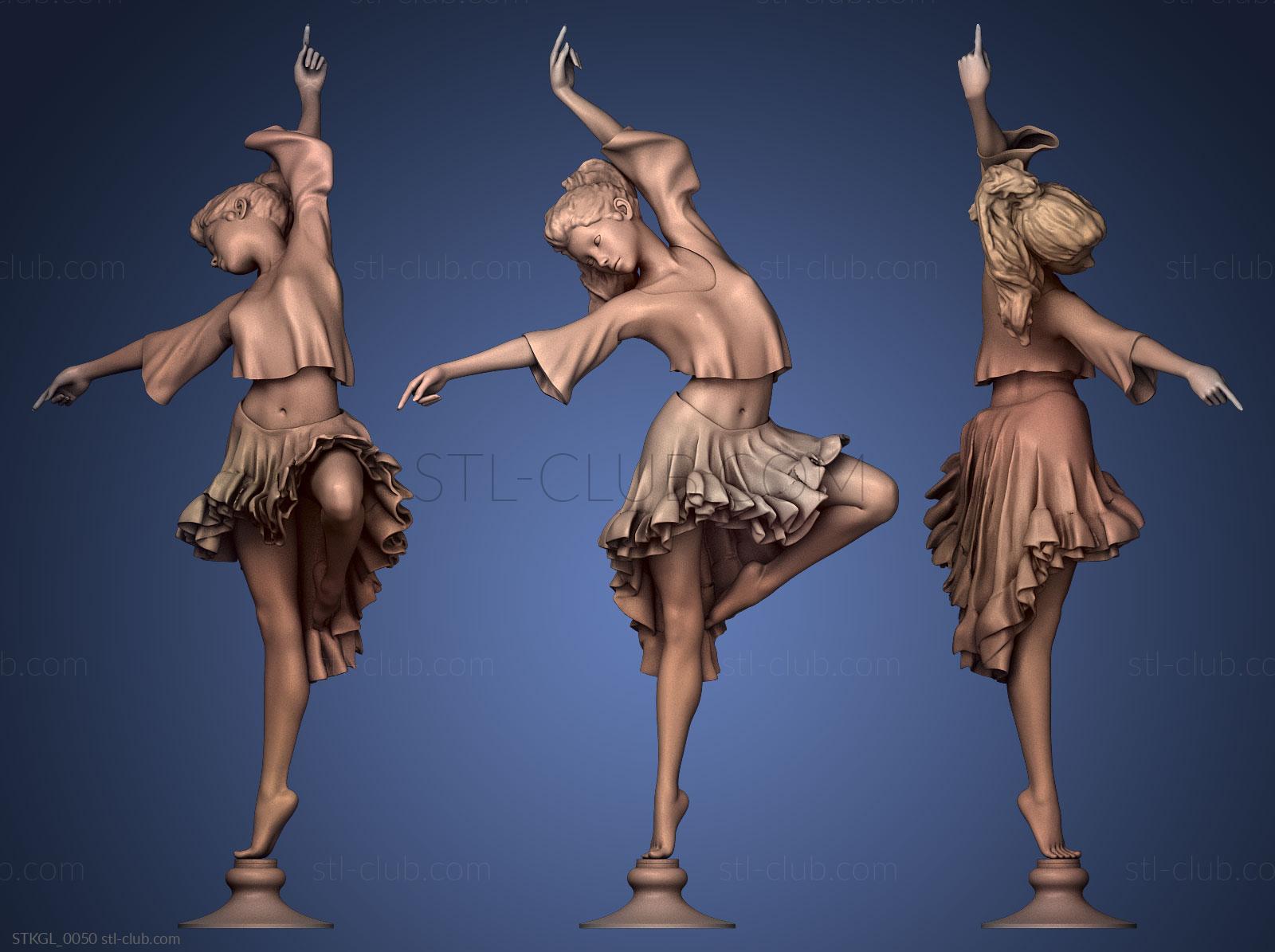 Танцовщица Агнии, Статуэтки девушки 3D модель для ЧПУ: STL / MAX (obj)